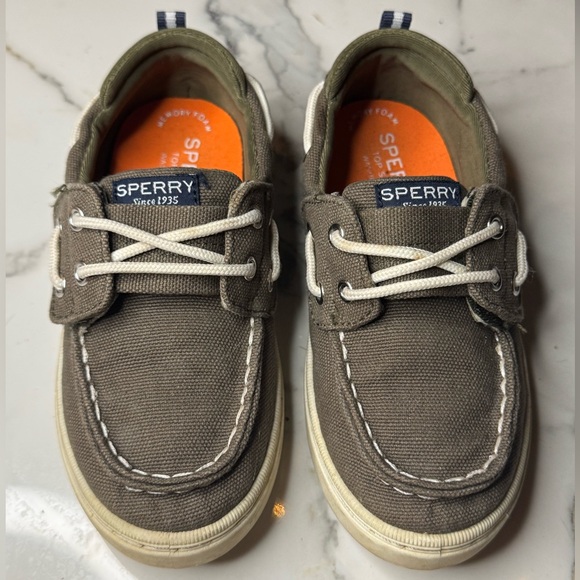 Sperry Forest Green Washable Canvas Boat Shoes - Picture 1 of 7